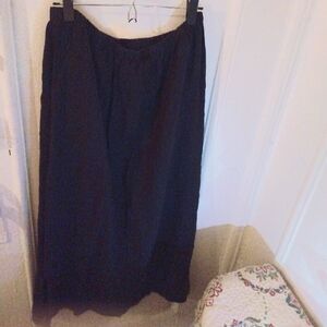 Hot Cotton black linen maxi skirt NWT XL